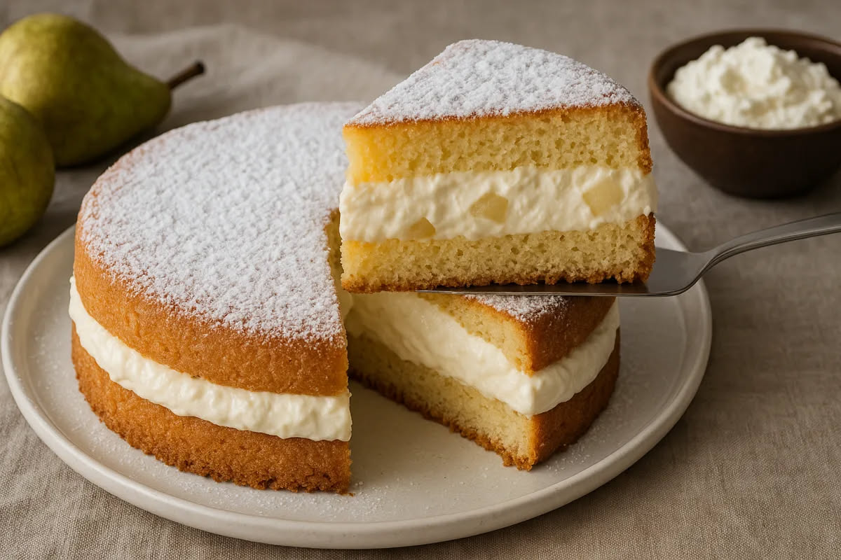 Torta di ricotta e pere