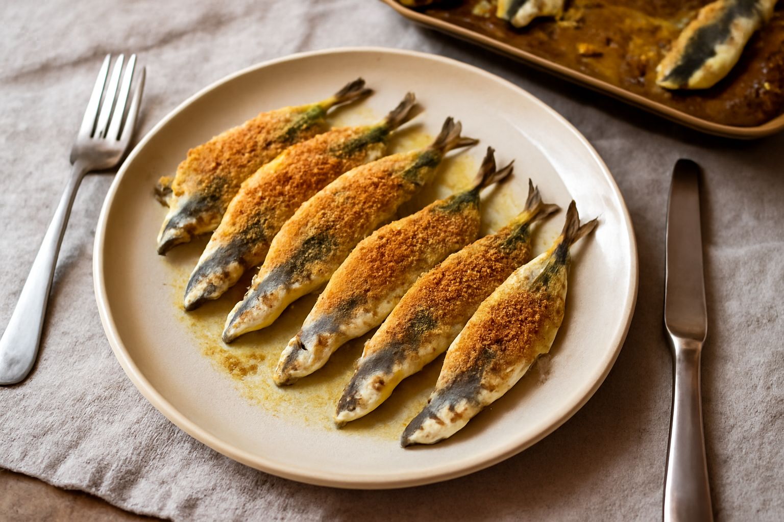 Acciughe al forno con pangrattato