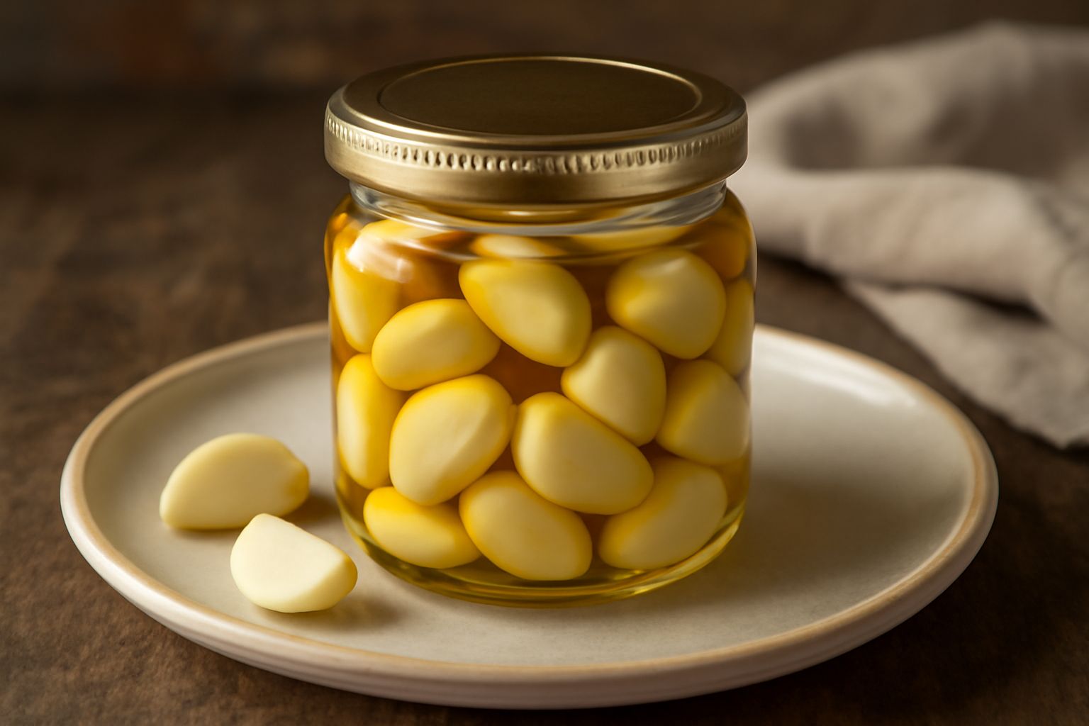 Aglio conservato sott'olio