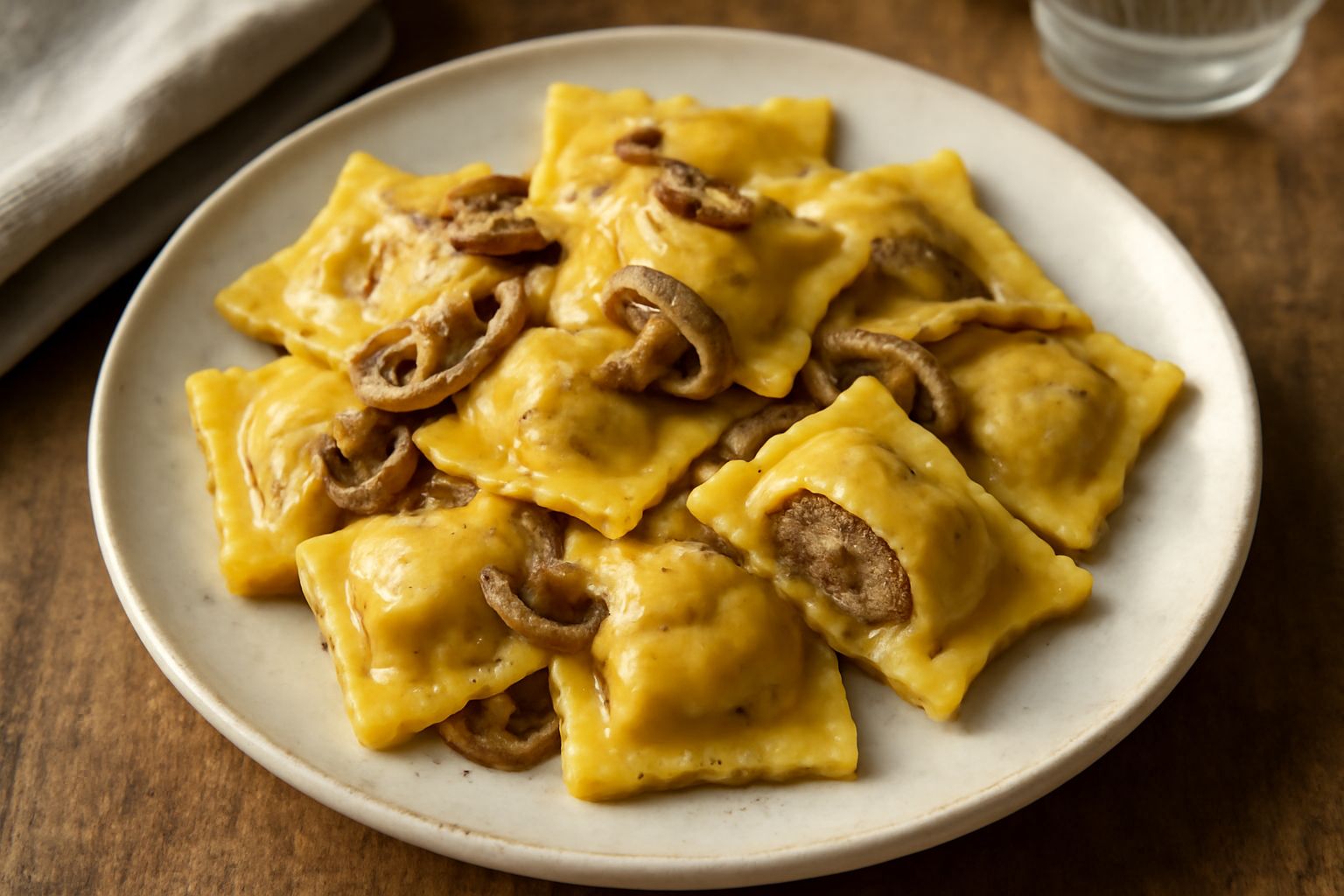 Agnolotti di carne e funghi