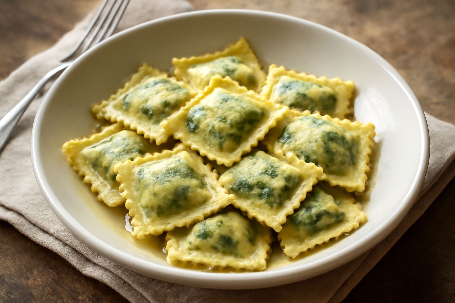 Agnolotti di ricotta e spinaci