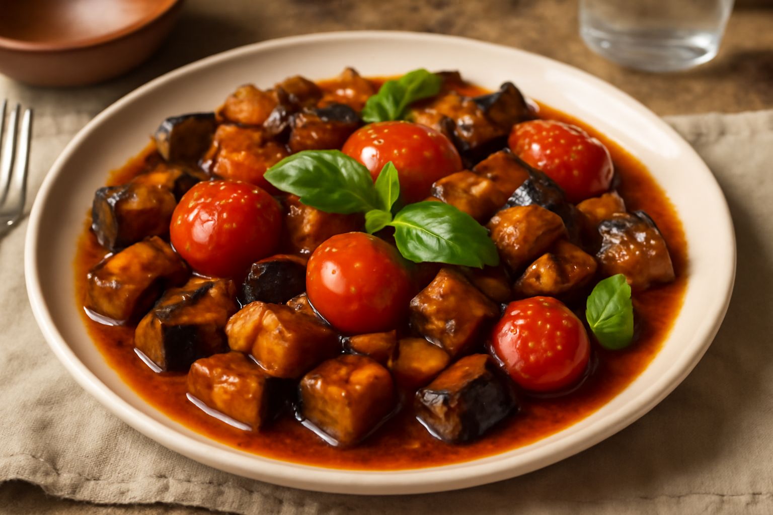 Agrodolce di melanzane e pomodori