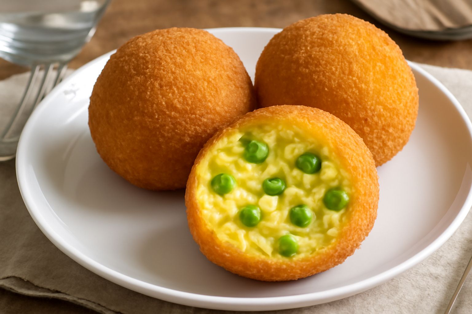 Arancini di burro e piselli