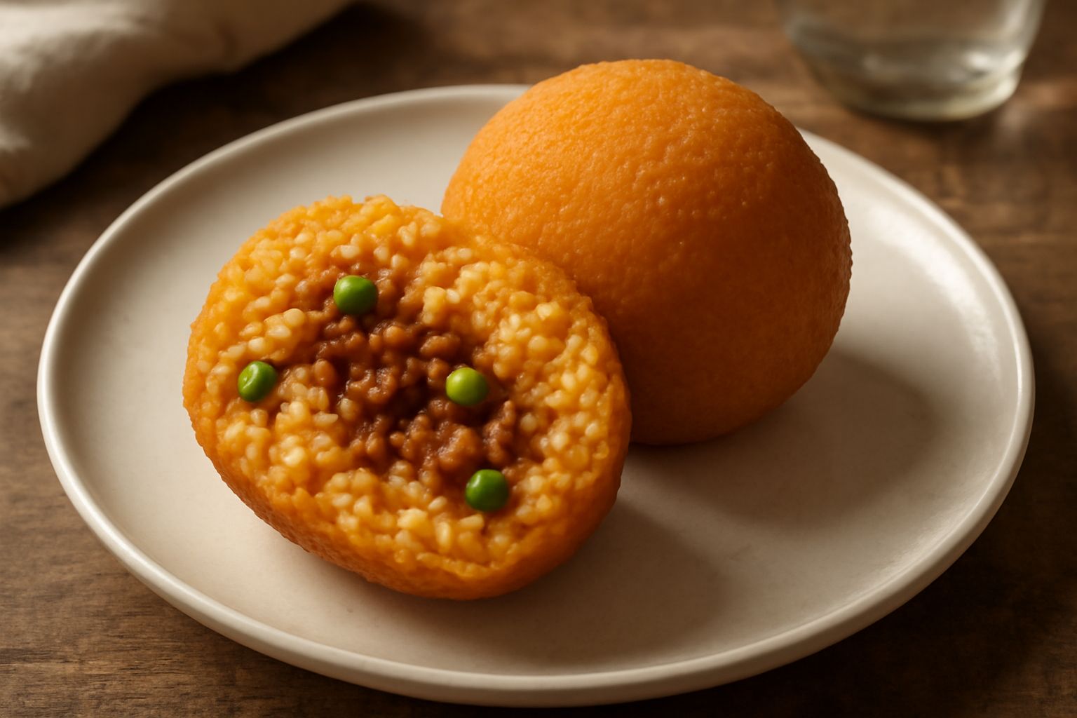 Arancino ca' ragù e piselli