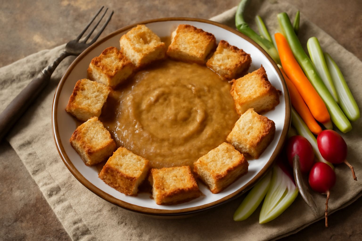 Bagna cauda con pane raffermo
