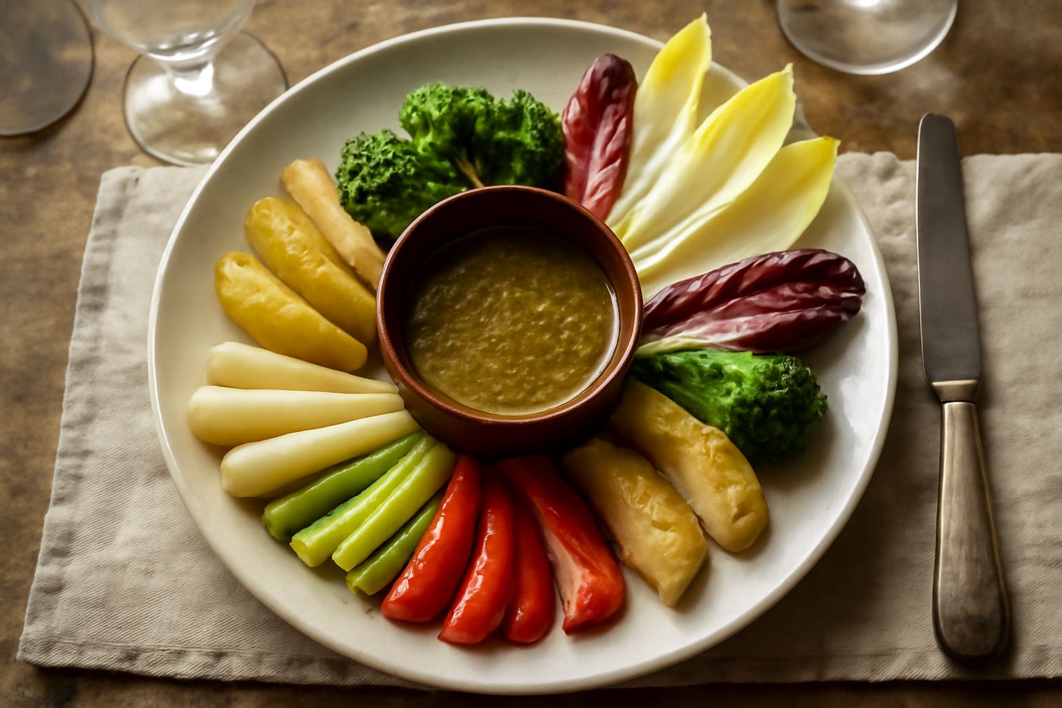 Bagna Cauda: verdure intinte in salsa calda che nutre senza appesantire