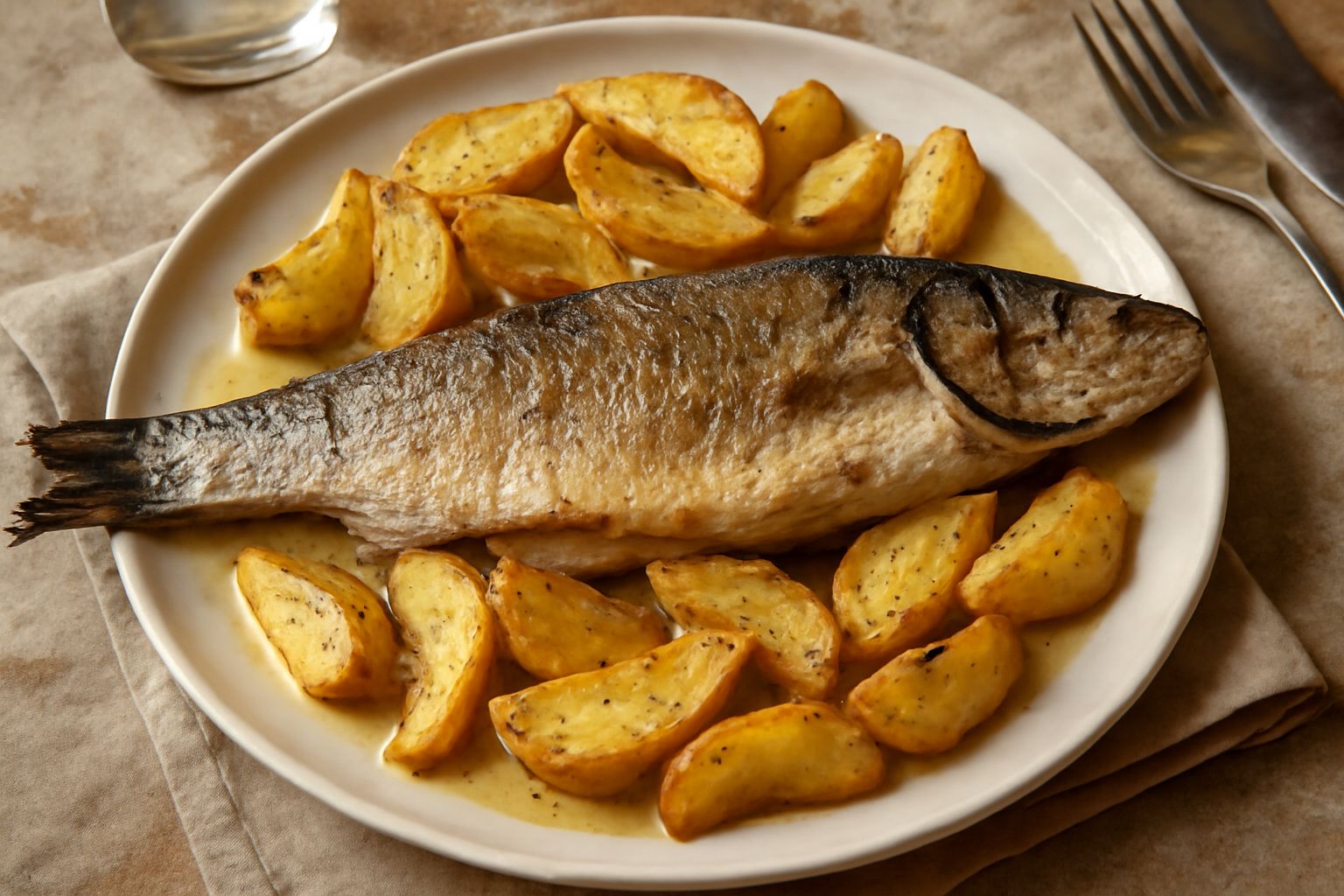 Branzino al forno con patate