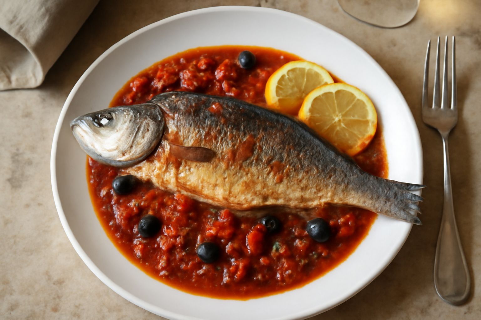 Branzino alla livornese