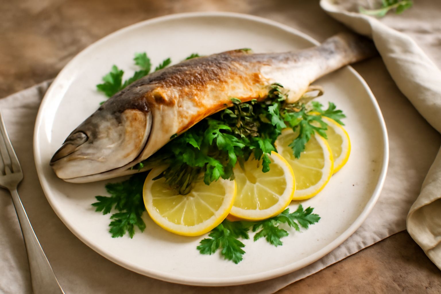 Branzino ripieno di erbe