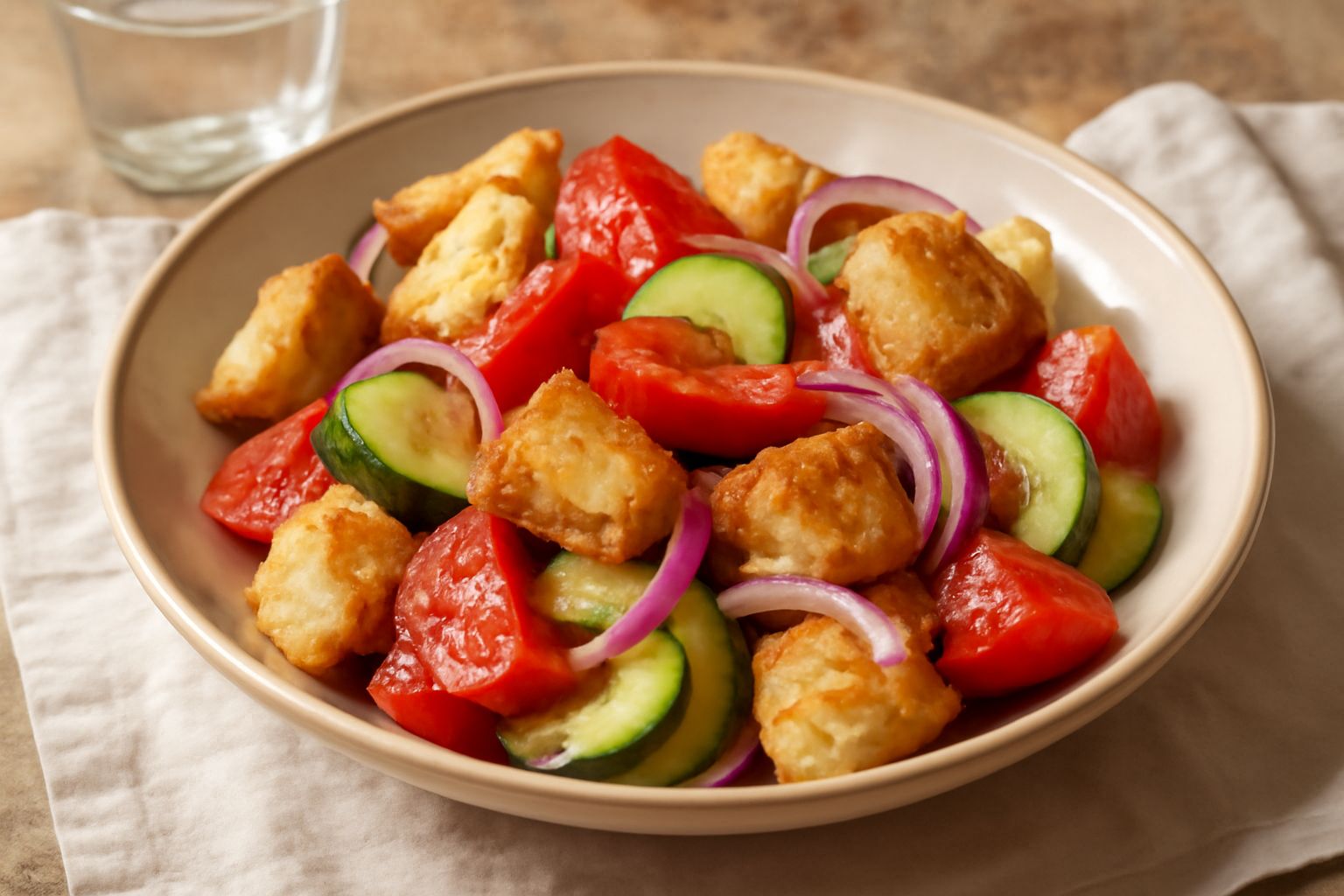 Insalata di pane con verdure appassite