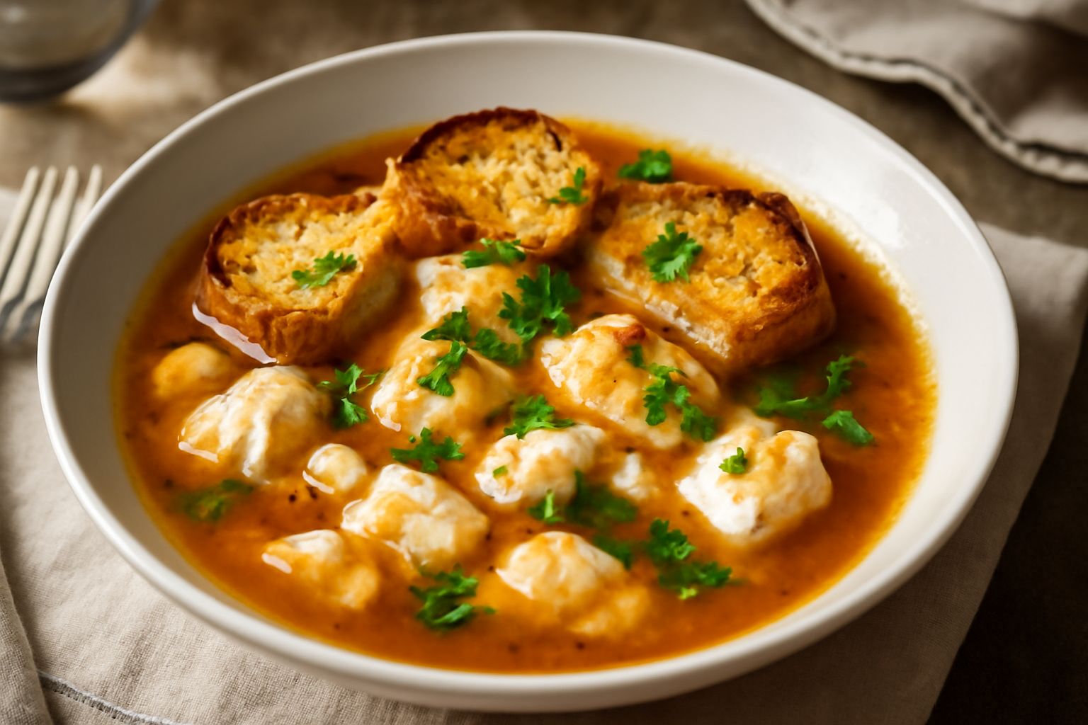 Brodetto di pesce con pane raffermo