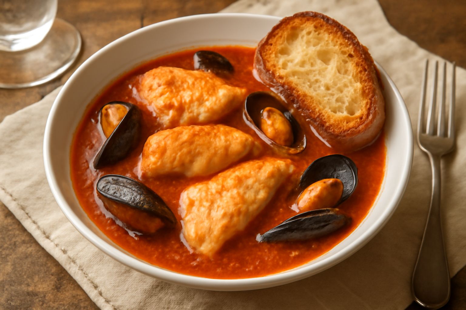 Brodetto friulano con pane