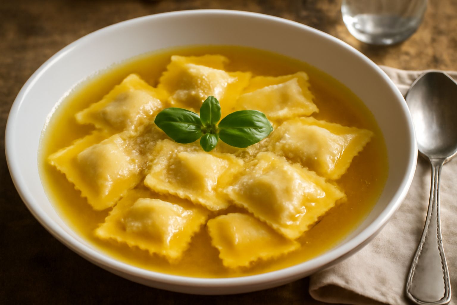 Brodo di gallina con paste ripiene