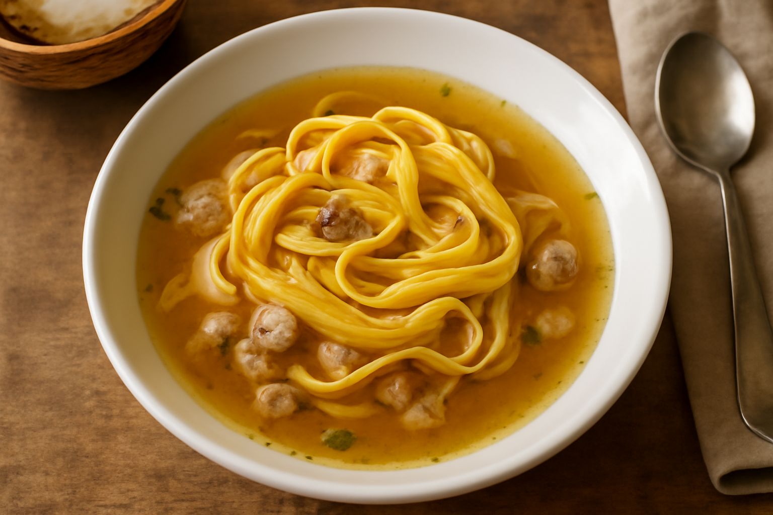 Brodo di gallina con tagliatelle
