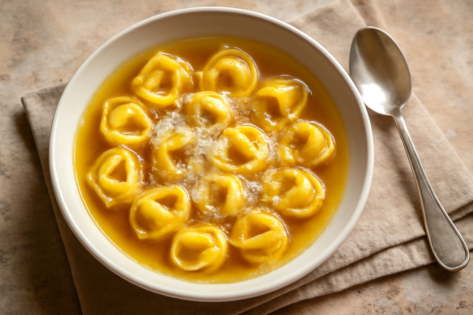 Brodo di gallina con tortellini