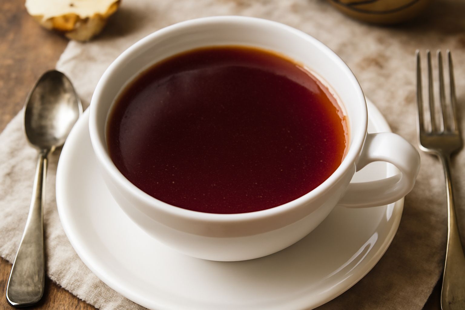 Brodo di ossa con vino rosso