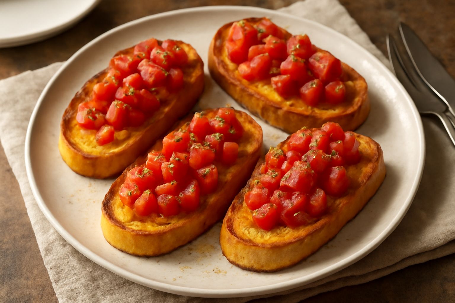Bruschettas di pane tostato