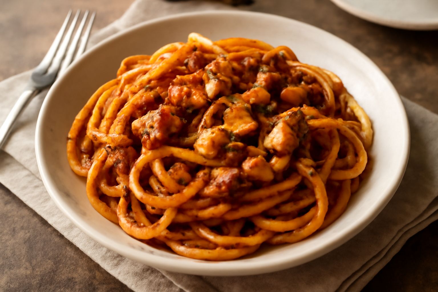 Bucatini al ragù di pesce spada