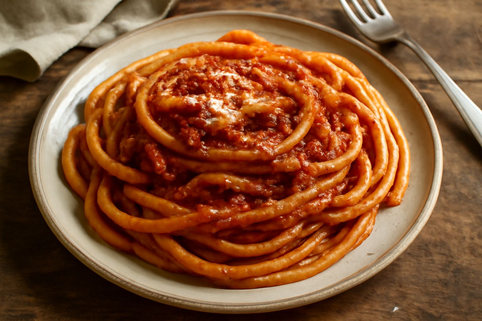 Bucatini all'amatriciana modicana