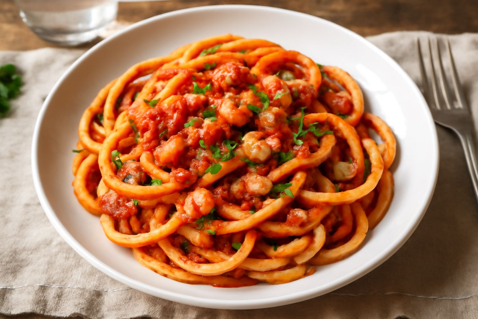 Buccatini al tonno