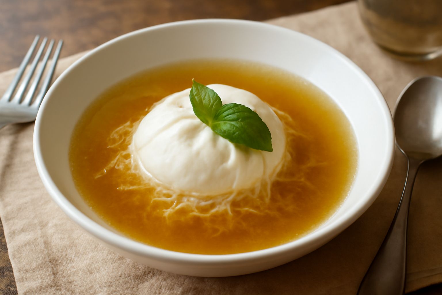 Burrata avanzata in brodo