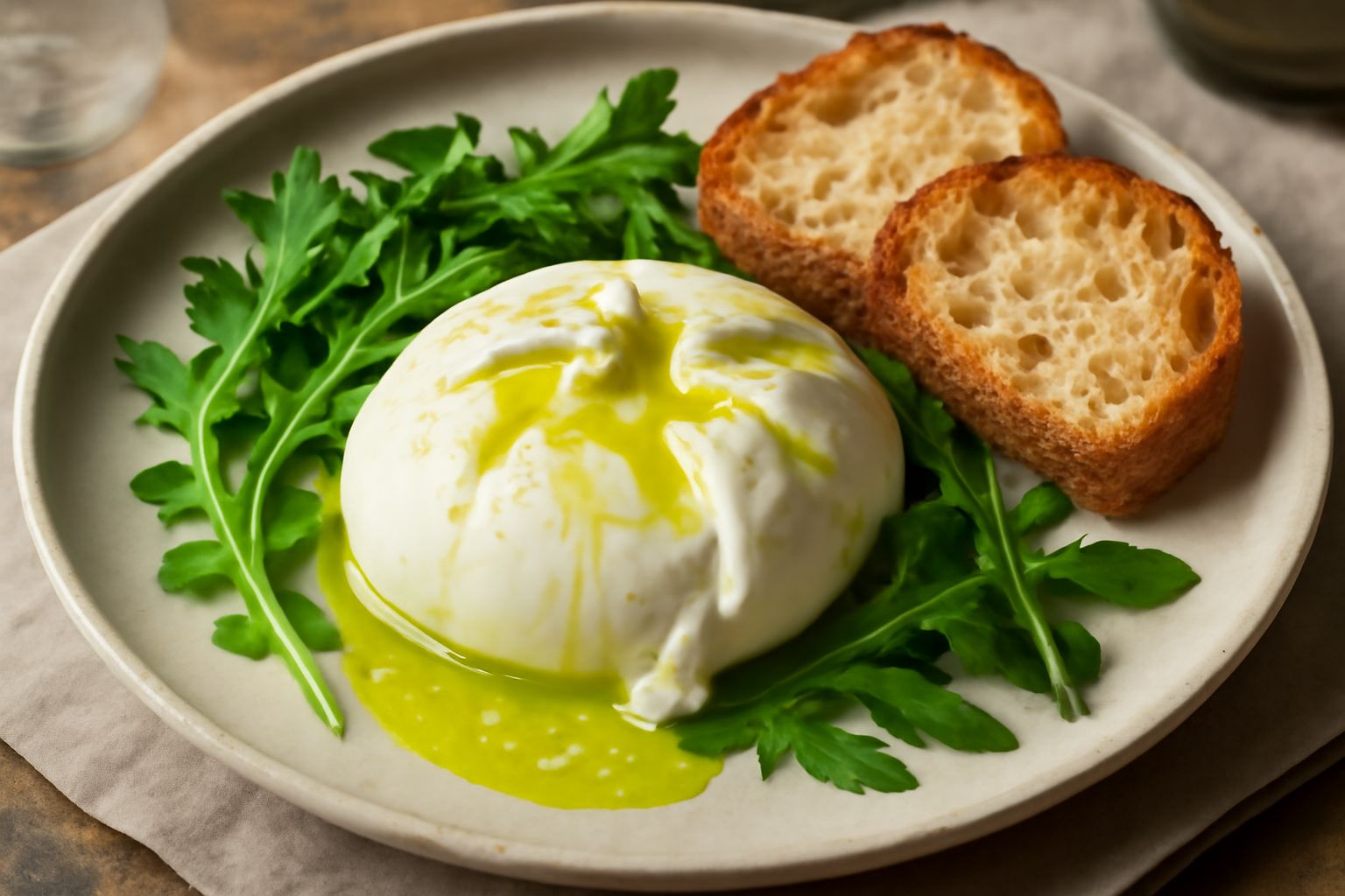Burrata con olio nuovo
