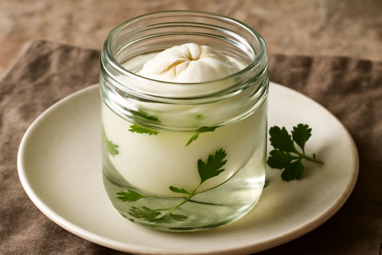 Burrata conservata in brine