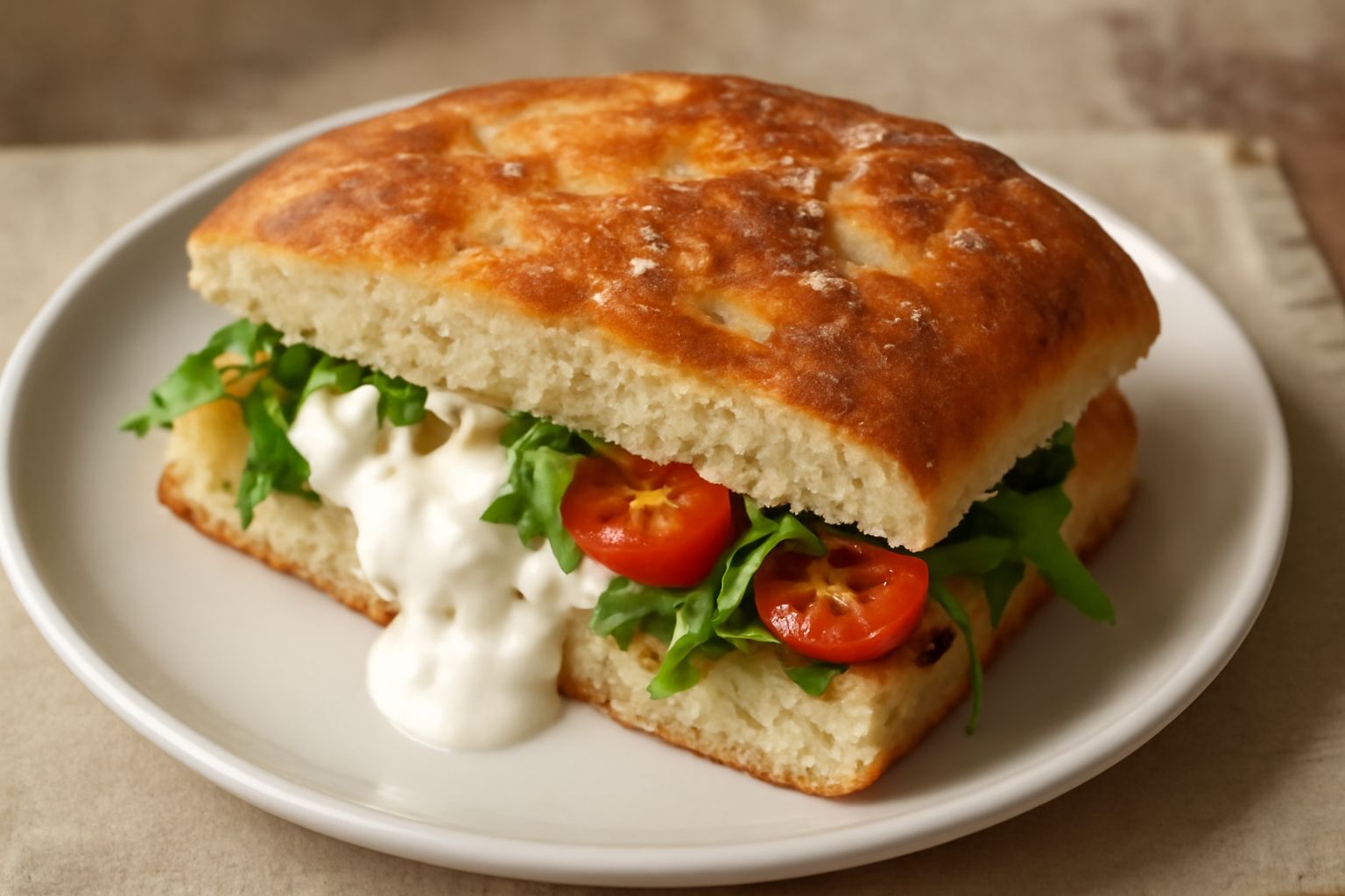 Burrata nella focaccia