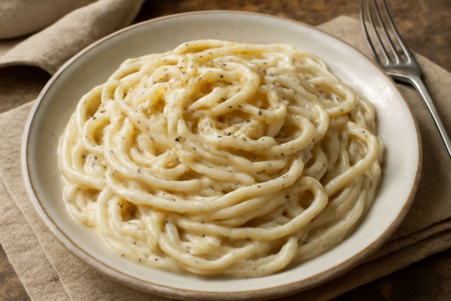 Cacio e pepe in tegame