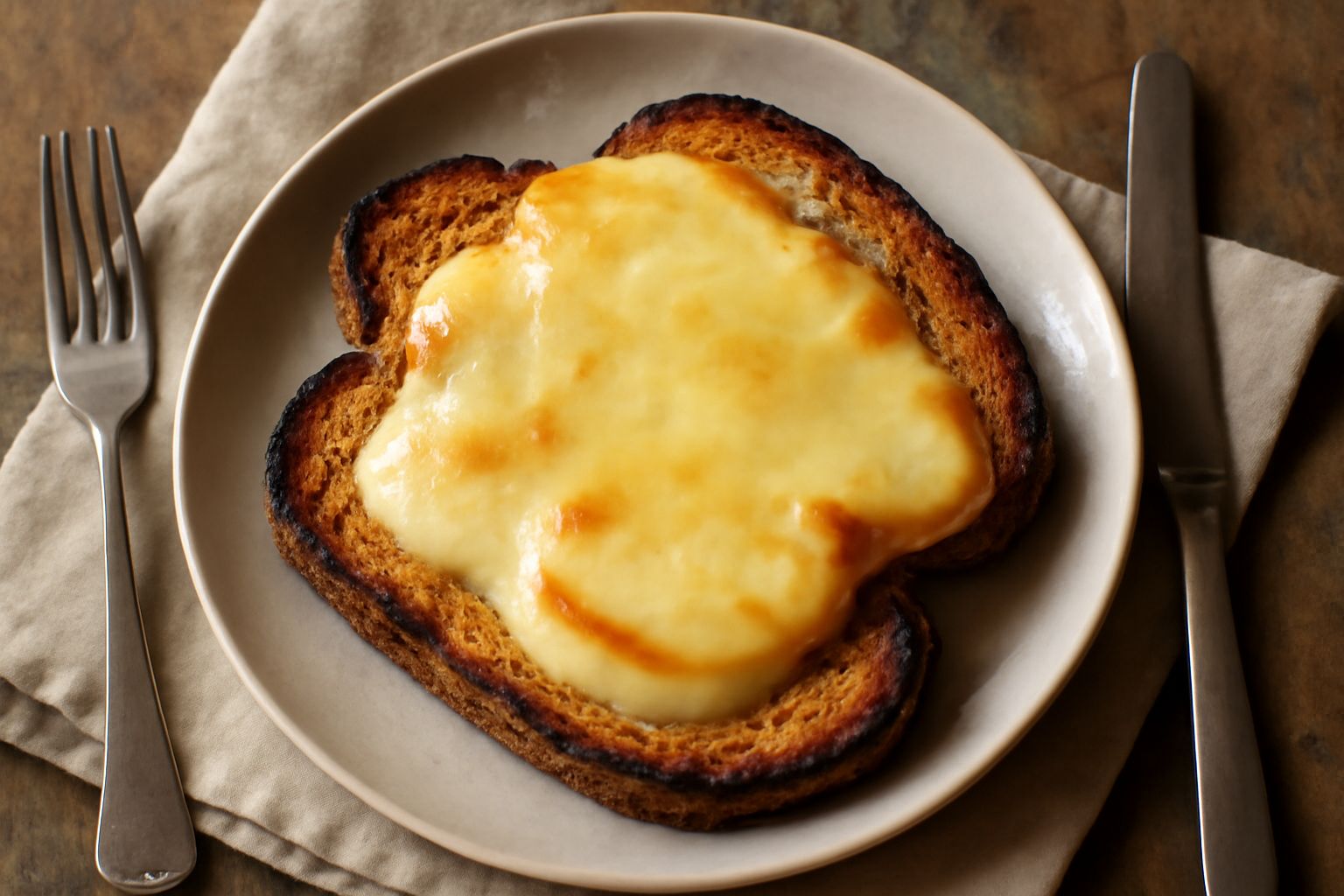 Caciocavallo affumicato con pane tostato