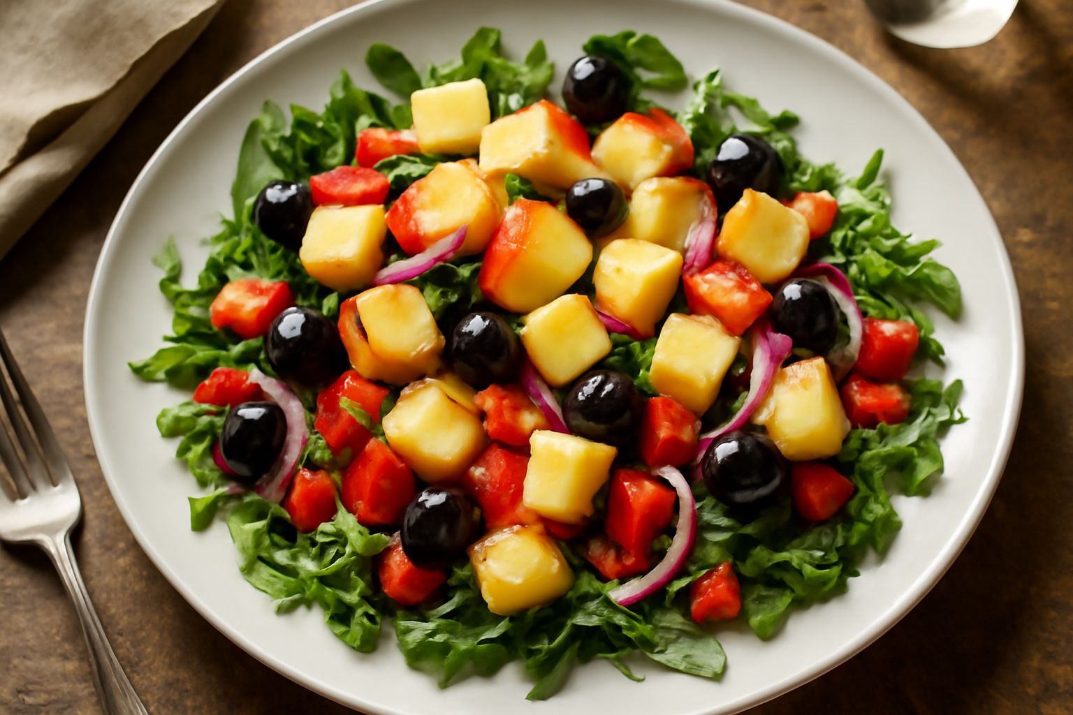 Caciocavallo affumicato in insalata