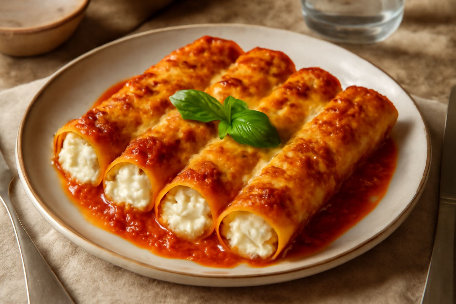 Cannelloni ripieni di ricotta