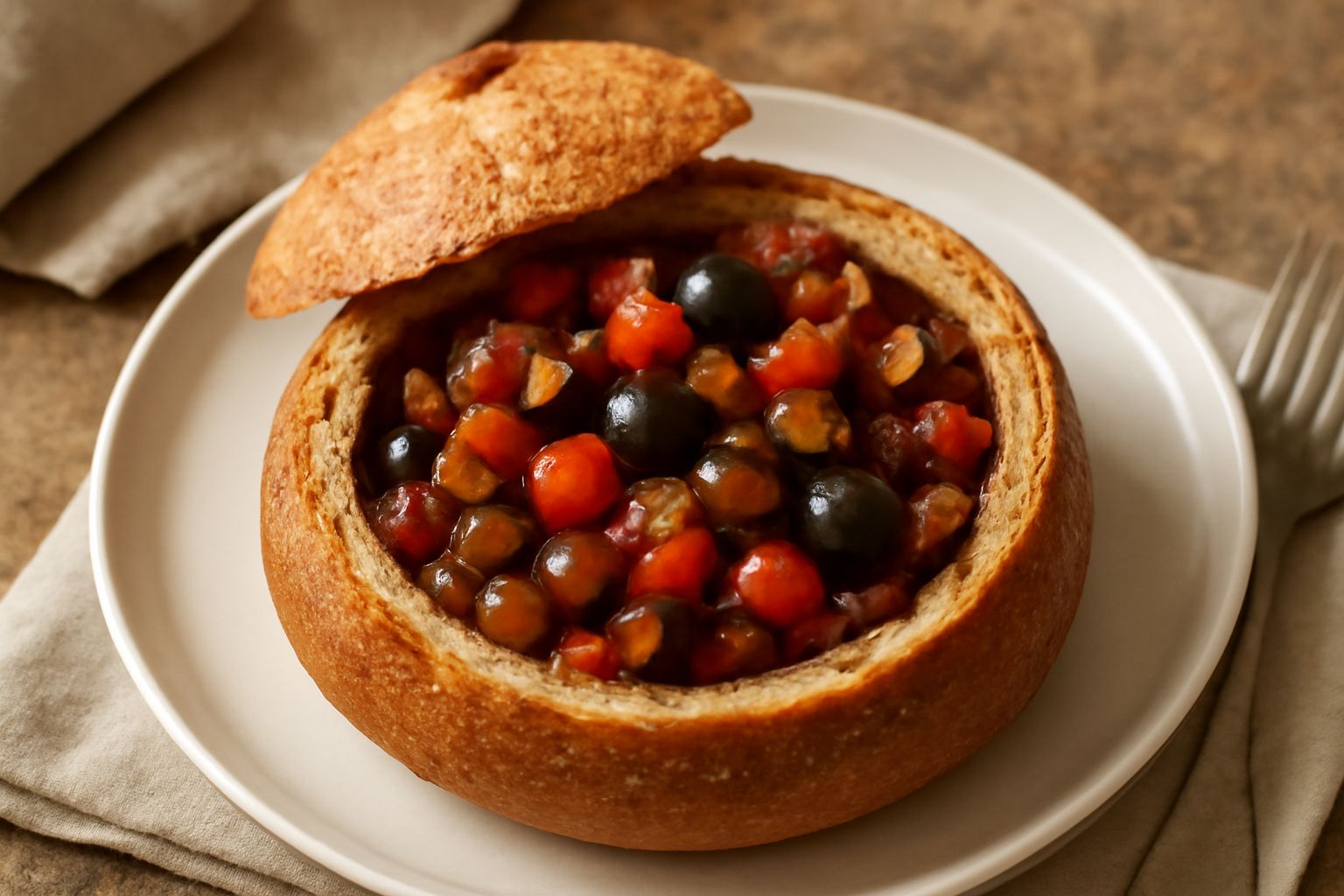 Caponata di melanzane in pane