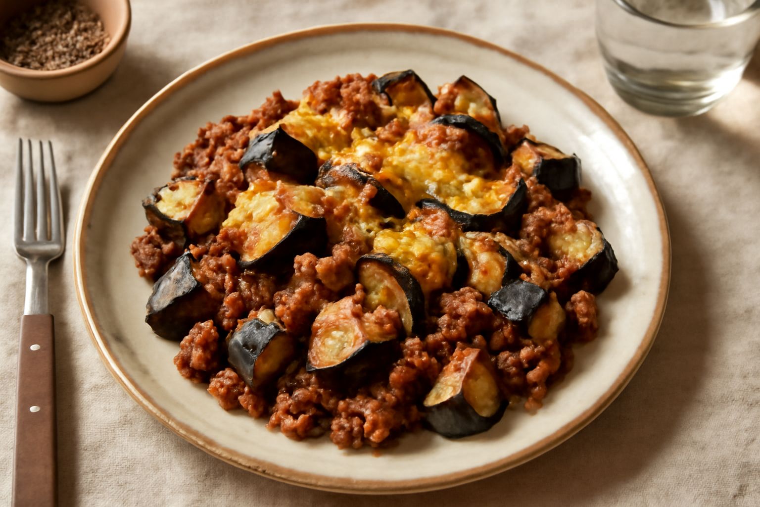 Carne con le melanzane