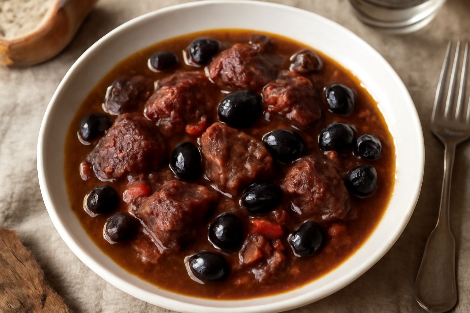 Carne in umido con olive