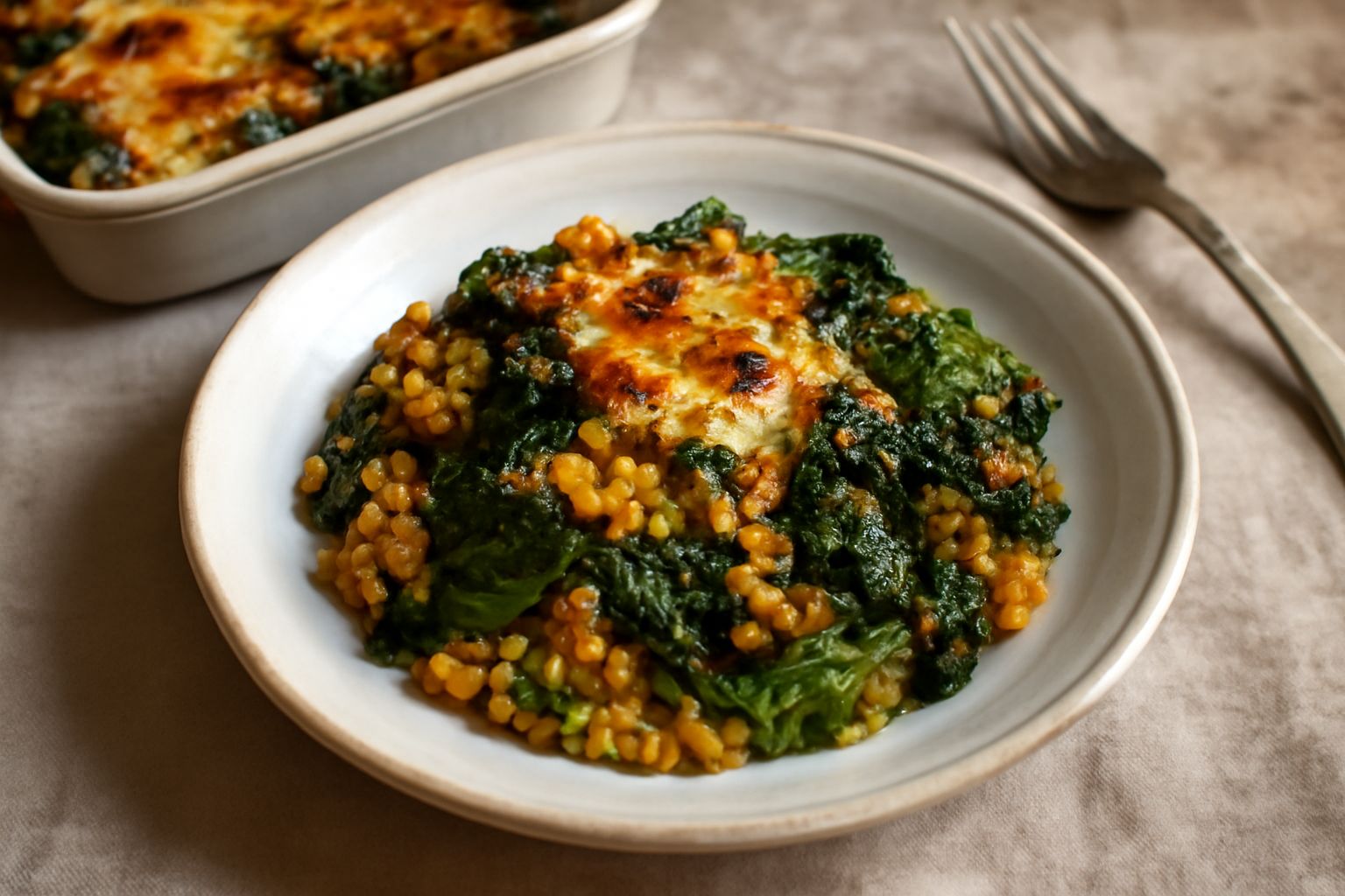 Casseruola di farro e cavolo