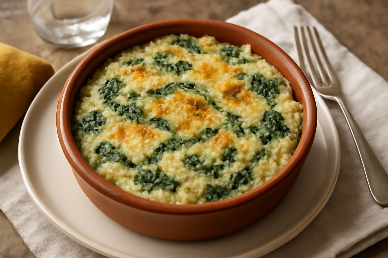 Casseruola di miglio e spinaci