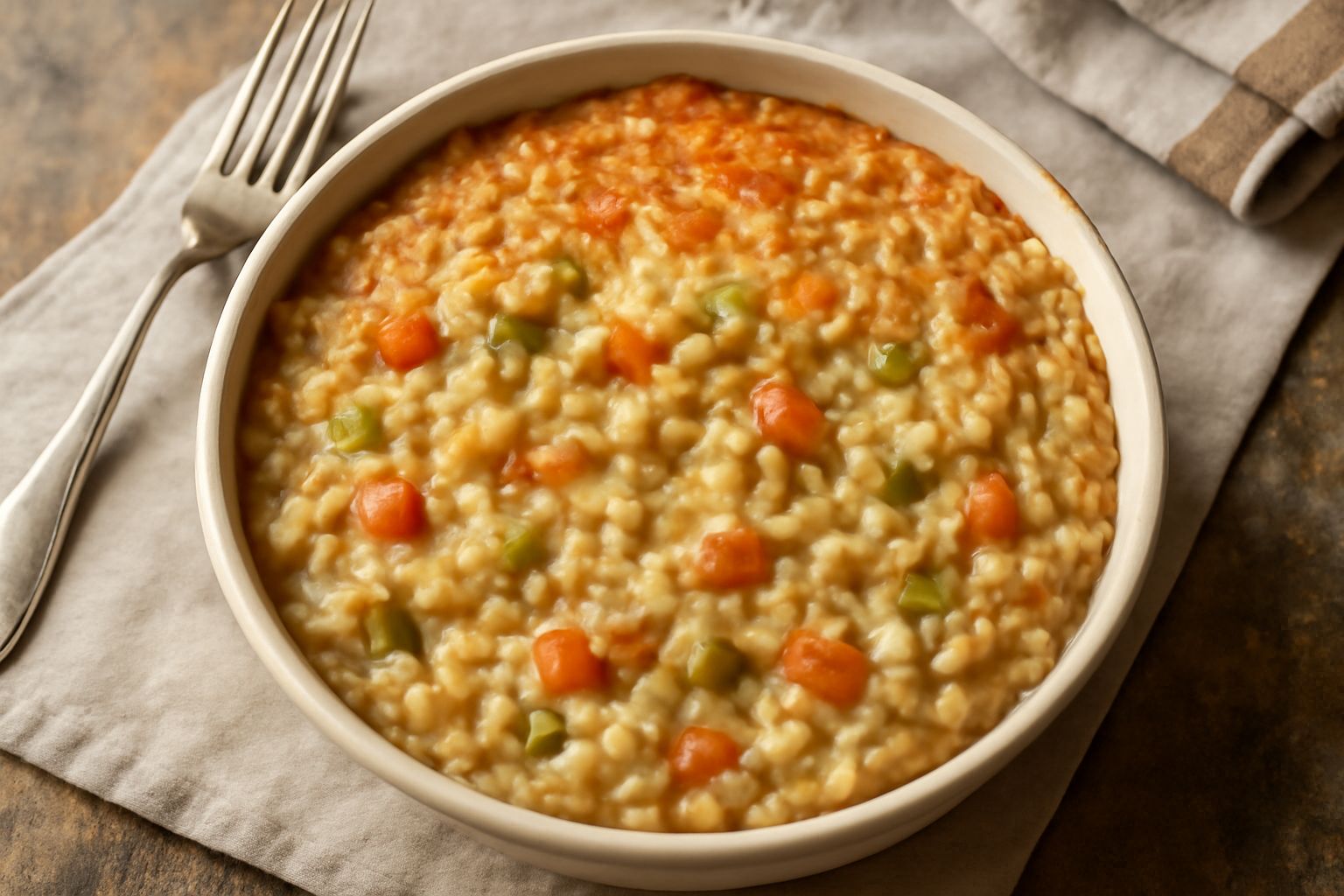 Casseruola di orzo perlato