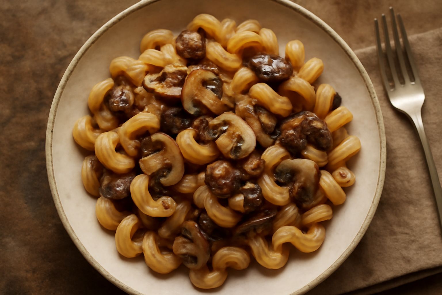 Cavatappi con funghi