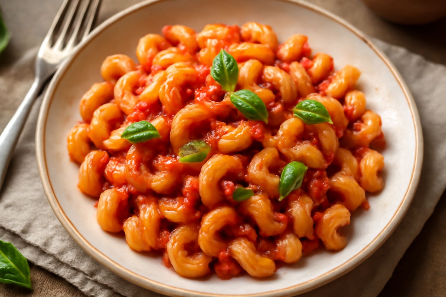 Cavatappi con sugo di pomodoro