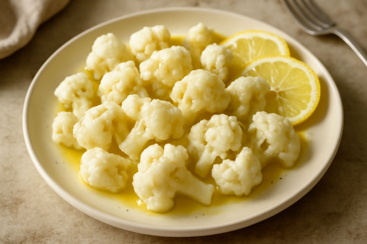 Cavolfiore bollito con olio e limone