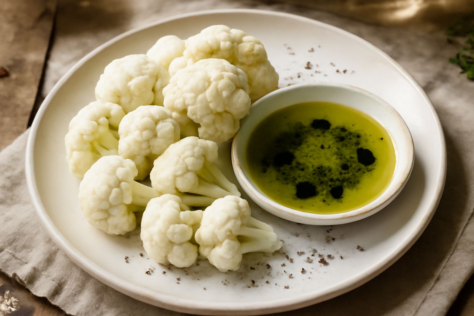 Cavolfiore crudo in pinzimonio