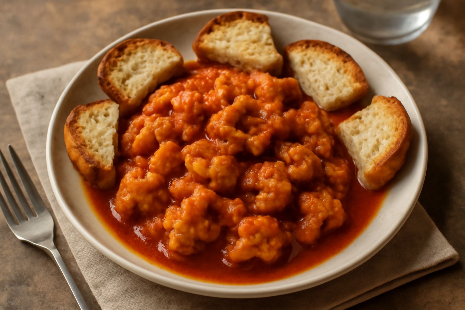 Cavolfiore in umido con pane