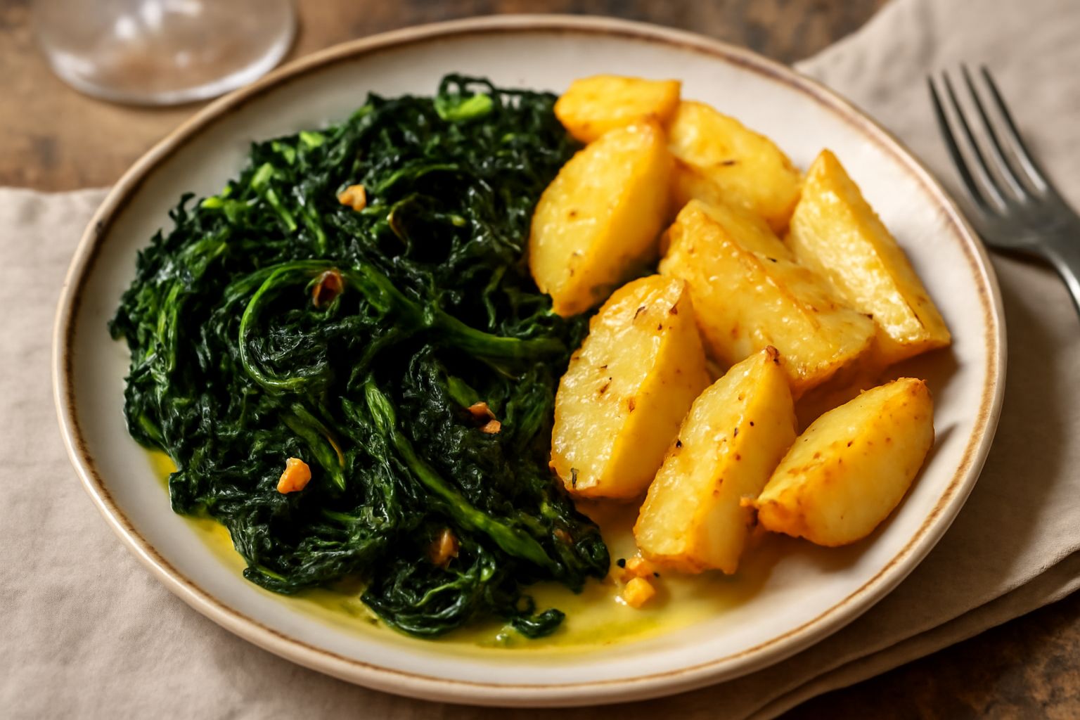 Cicoria e patatas