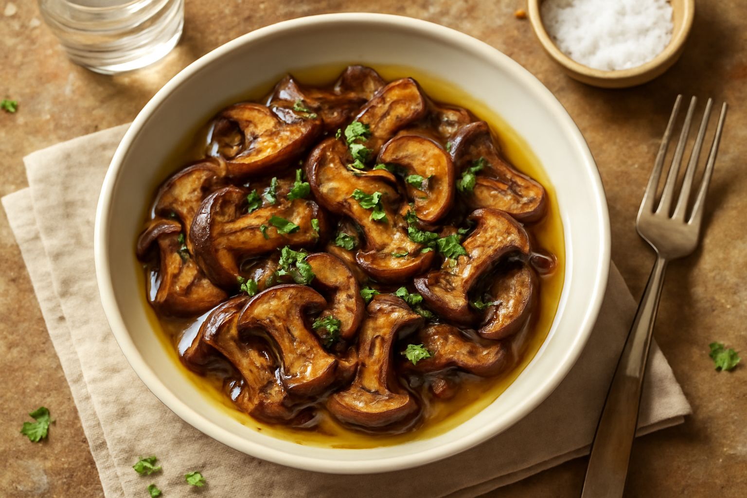 Condimento di funghi cardoncelli