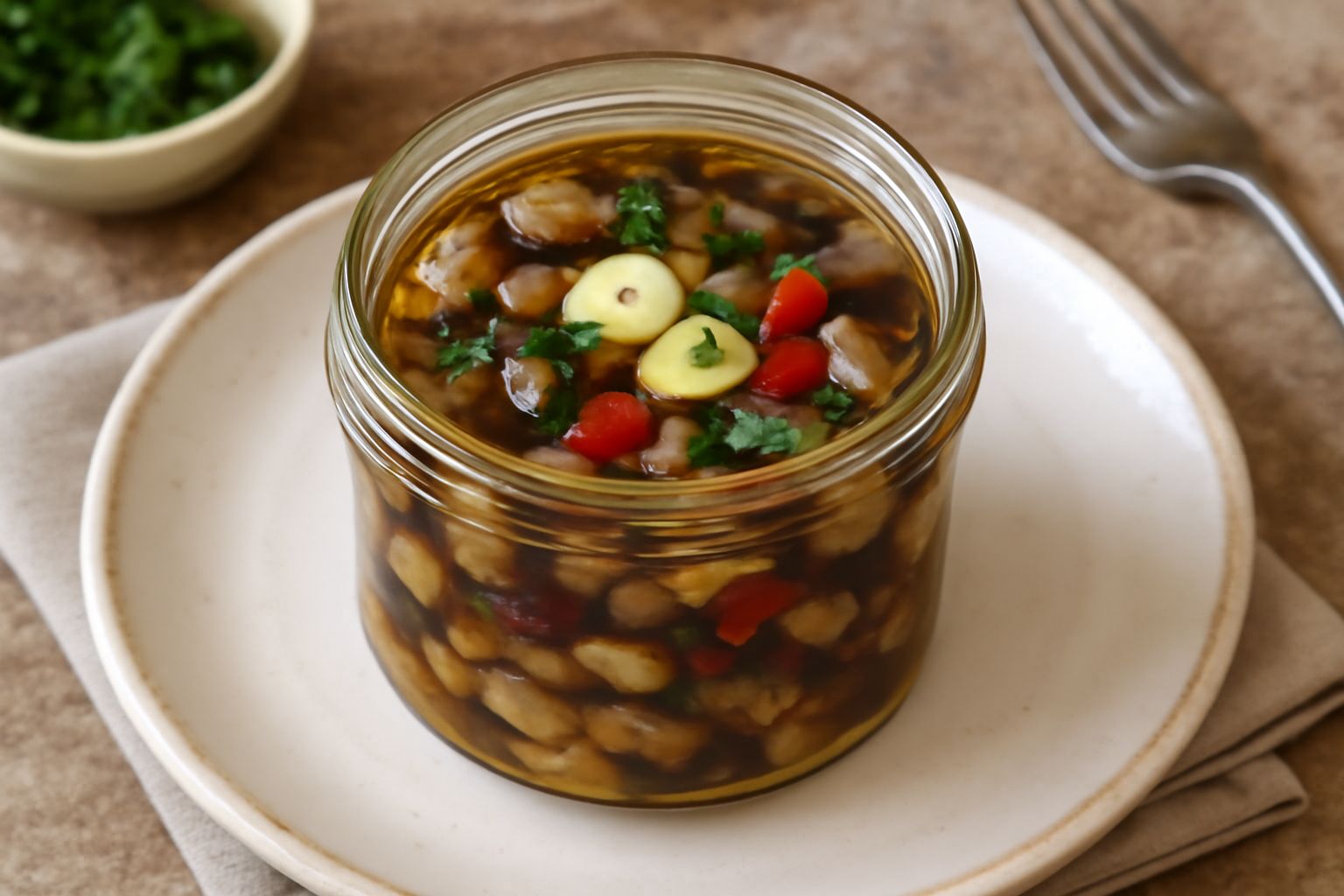Condimento di melanzane sott'olio