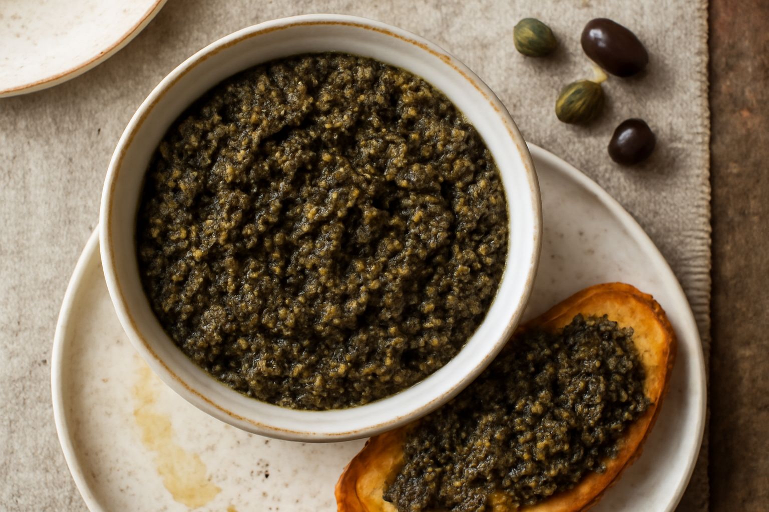 Condimento di olive e capperi