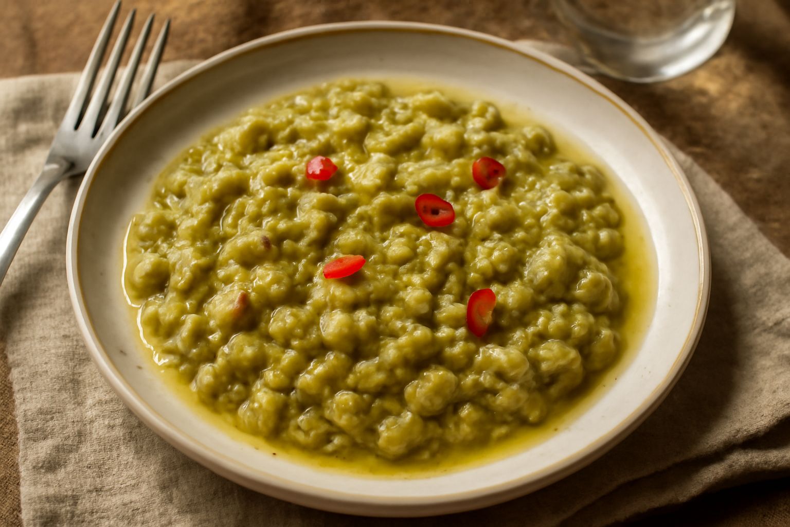 Condimento di olive verdi