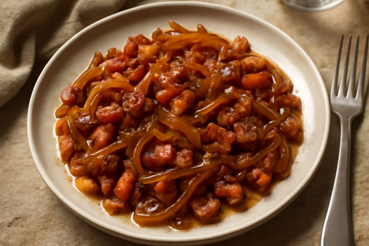 Condimento di pancetta e cipolla