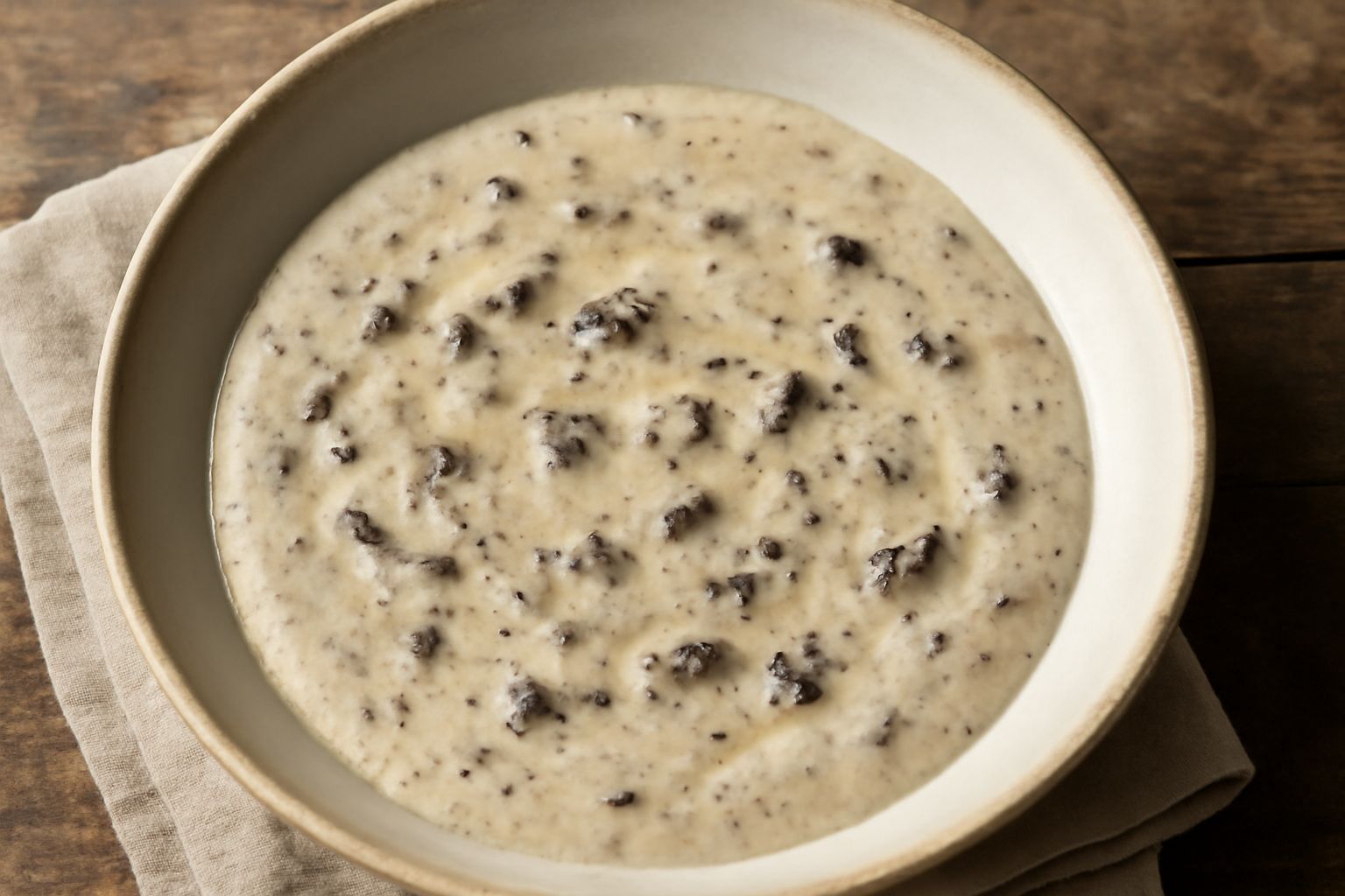 Condimento di panna e tartufo